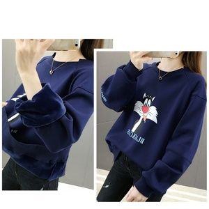fashion trend spring warm sweatshirt cartoon print